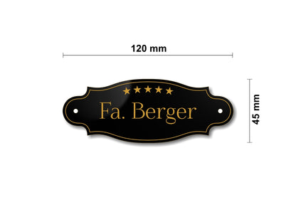 Türschild, Briefkastenschild, Klingelschild, Acrylverbund, Oberfläche Gold gebürstet, Edelstahl gebürstet oder schwarz glänzend - 70-300-012