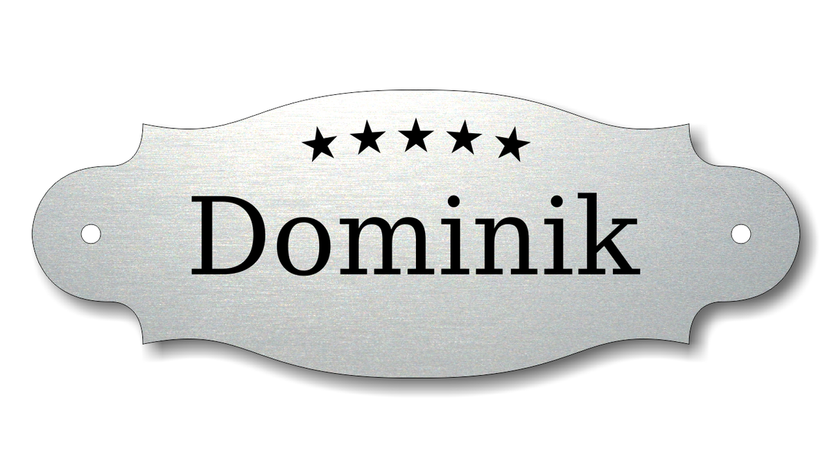 Türschild, Briefkastenschild, Klingelschild, Acrylverbund, Oberfläche Gold gebürstet, Edelstahl gebürstet oder schwarz glänzend - 70-300-012