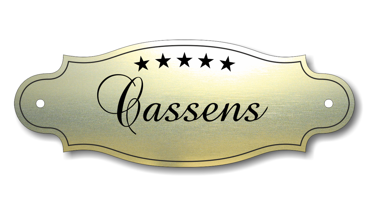 Türschild, Briefkastenschild, Klingelschild, Acrylverbund, Oberfläche Gold gebürstet, Edelstahl gebürstet oder schwarz glänzend - 70-300-012