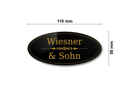 Türschild, Briefkastenschild, Klingelschild, Acrylverbund, Oberfläche Gold gebürstet, Edelstahl gebürstet oder schwarz glänzend - 70-300-013