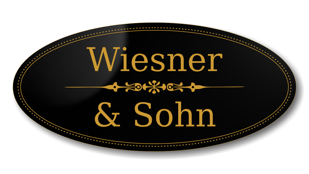 Türschild, Briefkastenschild, Klingelschild, Acrylverbund, Oberfläche Gold gebürstet, Edelstahl gebürstet oder schwarz glänzend - 70-300-013