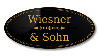 Türschild, Briefkastenschild, Klingelschild, Acrylverbund, Oberfläche Gold gebürstet, Edelstahl gebürstet oder schwarz glänzend - 70-300-013