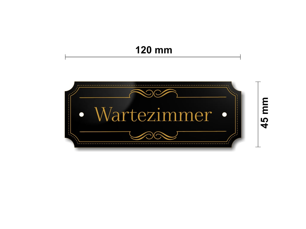 Türschild, Briefkastenschild, Klingelschild, Acrylverbund, Oberfläche Gold gebürstet, Edelstahl gebürstet oder schwarz glänzend - 70-300-014