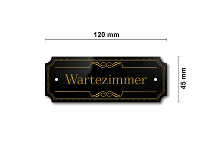 Türschild, Briefkastenschild, Klingelschild, Acrylverbund, Oberfläche Gold gebürstet, Edelstahl gebürstet oder schwarz glänzend - 70-300-014