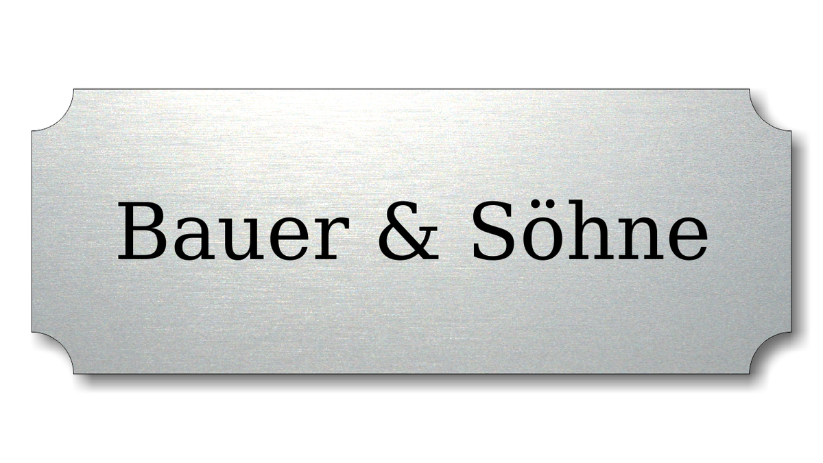 Türschild, Briefkastenschild, Klingelschild, Acrylverbund, Oberfläche Gold gebürstet, Edelstahl gebürstet oder schwarz glänzend - 70-300-014