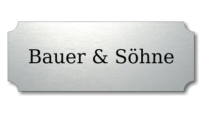 Türschild, Briefkastenschild, Klingelschild, Acrylverbund, Oberfläche Gold gebürstet, Edelstahl gebürstet oder schwarz glänzend - 70-300-014