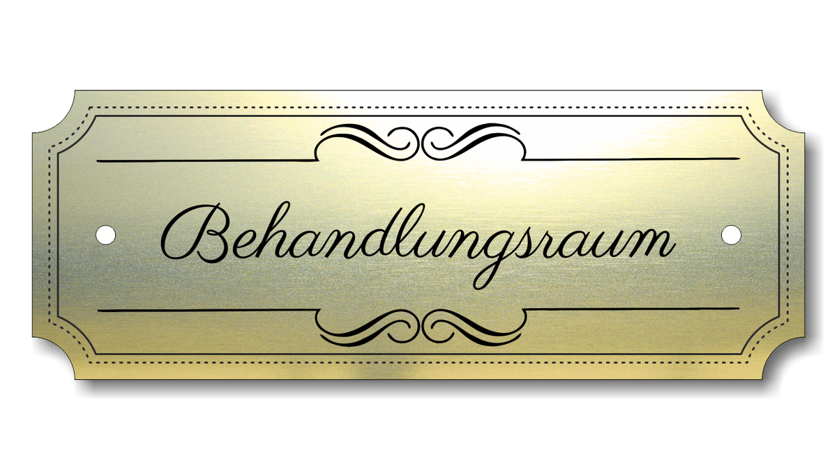 Türschild, Briefkastenschild, Klingelschild, Acrylverbund, Oberfläche Gold gebürstet, Edelstahl gebürstet oder schwarz glänzend - 70-300-014