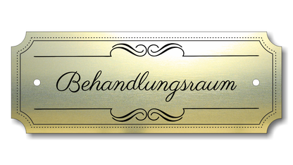 Türschild, Briefkastenschild, Klingelschild, Acrylverbund, Oberfläche Gold gebürstet, Edelstahl gebürstet oder schwarz glänzend - 70-300-014