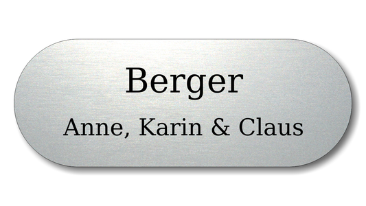 Türschild, Briefkastenschild, Klingelschild, Acrylverbund, Oberfläche Gold gebürstet, Edelstahl gebürstet oder schwarz glänzend - 70-300-015