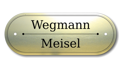 Türschild, Briefkastenschild, Klingelschild, Acrylverbund, Oberfläche Gold gebürstet, Edelstahl gebürstet oder schwarz glänzend - 70-300-015