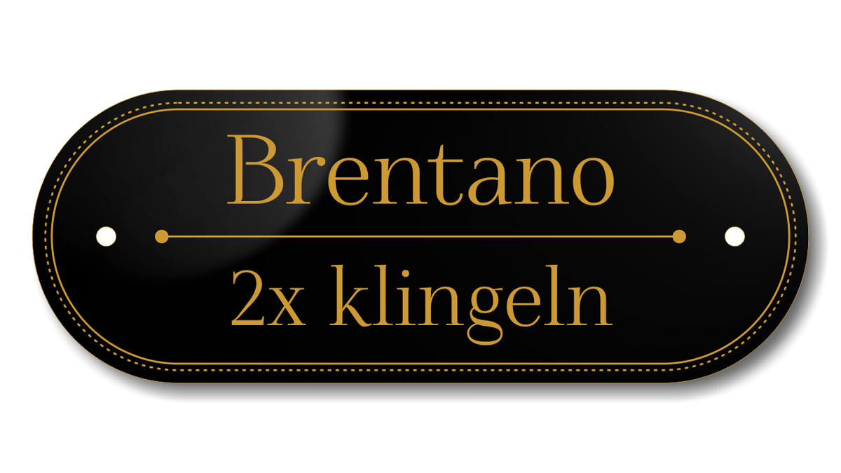 Türschild, Briefkastenschild, Klingelschild, Acrylverbund, Oberfläche Gold gebürstet, Edelstahl gebürstet oder schwarz glänzend - 70-300-015