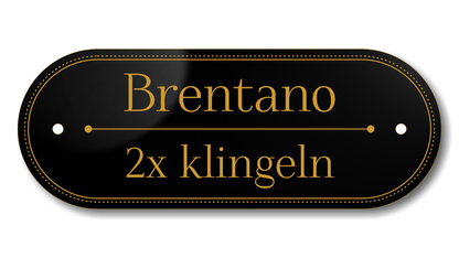 Türschild, Briefkastenschild, Klingelschild, Acrylverbund, Oberfläche Gold gebürstet, Edelstahl gebürstet oder schwarz glänzend - 70-300-015