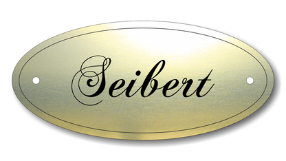 Türschild, Briefkastenschild, Klingelschild, Acrylverbund, Oberfläche Gold gebürstet, Edelstahl gebürstet oder schwarz glänzend - 70-300-016
