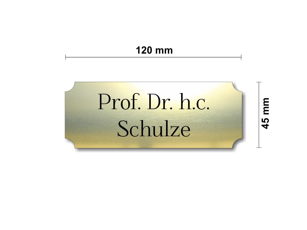 Türschild, Briefkastenschild, Klingelschild, Acrylverbund, Oberfläche Gold gebürstet, Edelstahl gebürstet oder schwarz glänzend - 70-300-017