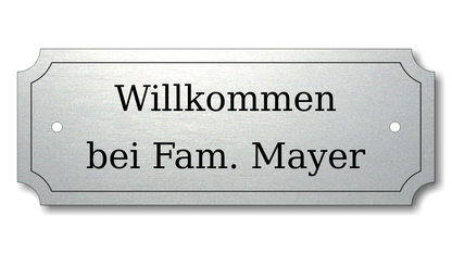 Türschild, Briefkastenschild, Klingelschild, Acrylverbund, Oberfläche Gold gebürstet, Edelstahl gebürstet oder schwarz glänzend - 70-300-017