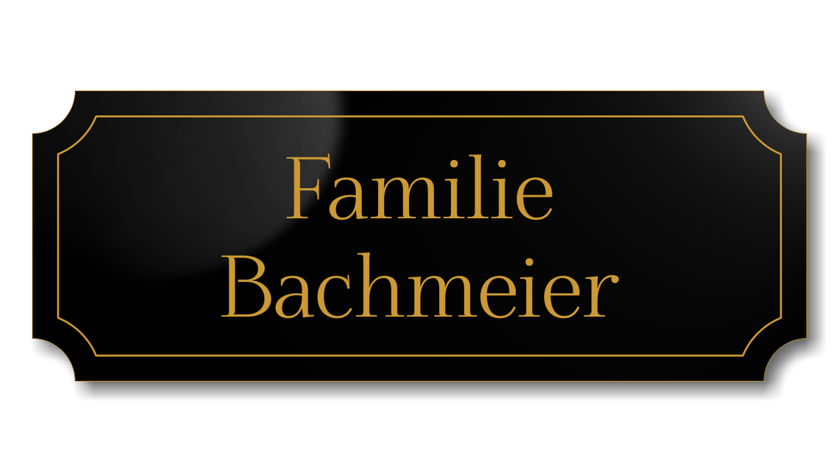 Türschild, Briefkastenschild, Klingelschild, Acrylverbund, Oberfläche Gold gebürstet, Edelstahl gebürstet oder schwarz glänzend - 70-300-017