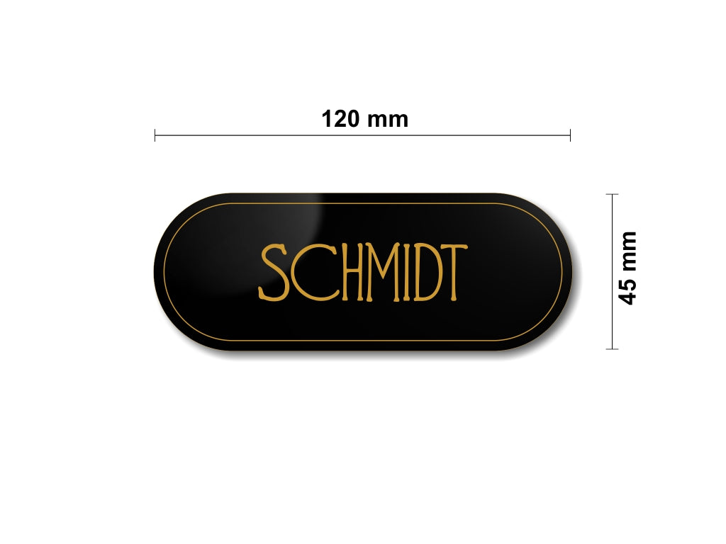 Türschild, Briefkastenschild, Klingelschild, Acrylverbund, Oberfläche Gold gebürstet, Edelstahl gebürstet oder schwarz glänzend - 70-300-018