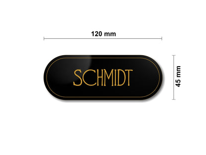 Türschild, Briefkastenschild, Klingelschild, Acrylverbund, Oberfläche Gold gebürstet, Edelstahl gebürstet oder schwarz glänzend - 70-300-018