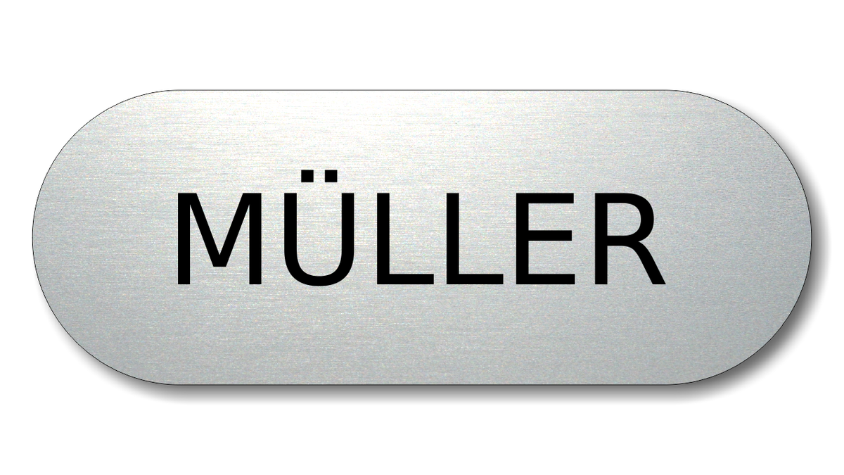 Türschild, Briefkastenschild, Klingelschild, Acrylverbund, Oberfläche Gold gebürstet, Edelstahl gebürstet oder schwarz glänzend - 70-300-018