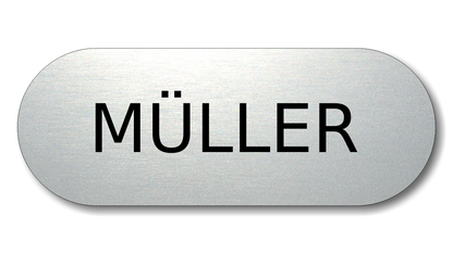 Türschild, Briefkastenschild, Klingelschild, Acrylverbund, Oberfläche Gold gebürstet, Edelstahl gebürstet oder schwarz glänzend - 70-300-018