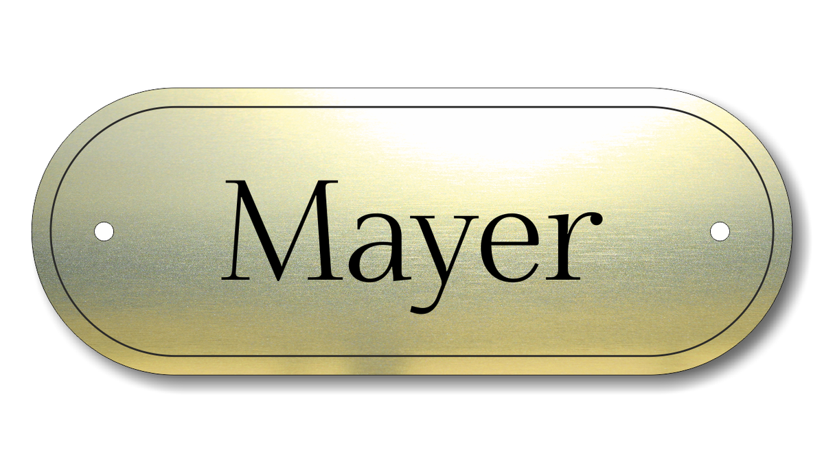 Türschild, Briefkastenschild, Klingelschild, Acrylverbund, Oberfläche Gold gebürstet, Edelstahl gebürstet oder schwarz glänzend - 70-300-018
