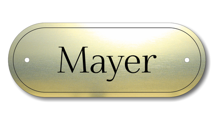 Türschild, Briefkastenschild, Klingelschild, Acrylverbund, Oberfläche Gold gebürstet, Edelstahl gebürstet oder schwarz glänzend - 70-300-018