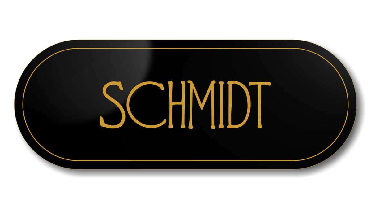 Türschild, Briefkastenschild, Klingelschild, Acrylverbund, Oberfläche Gold gebürstet, Edelstahl gebürstet oder schwarz glänzend - 70-300-018